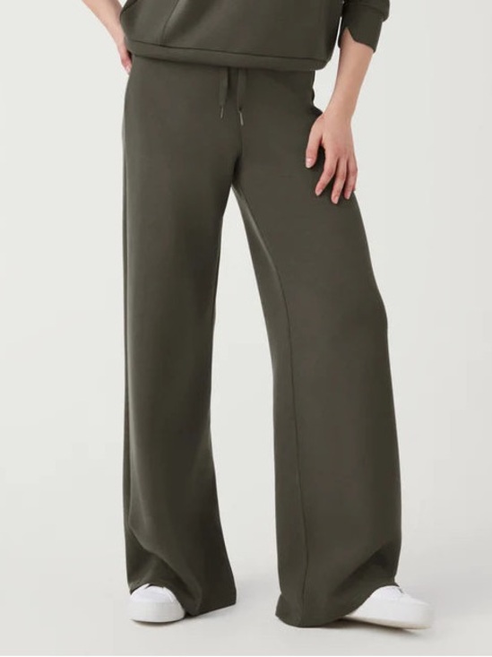 SPANX Pants - SPANX Wide Leg Drawstring Lounge Pants - Olive Green dice XL LONG
